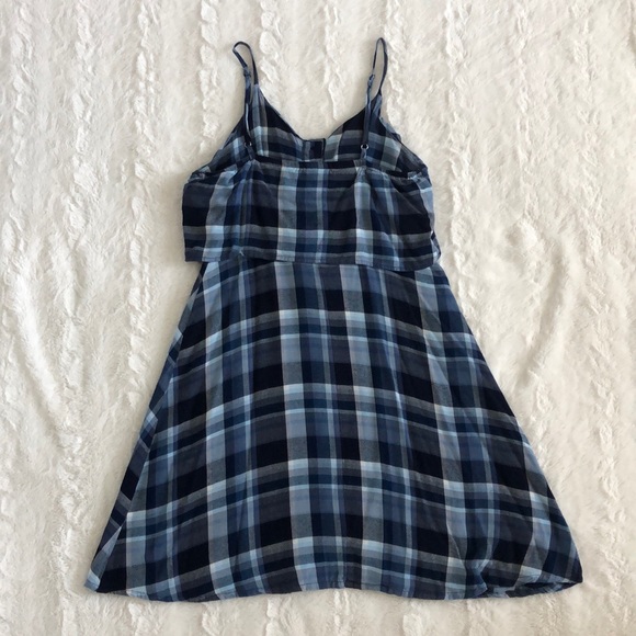 Blue Plaid Summer Dress - Picture 3 of 3